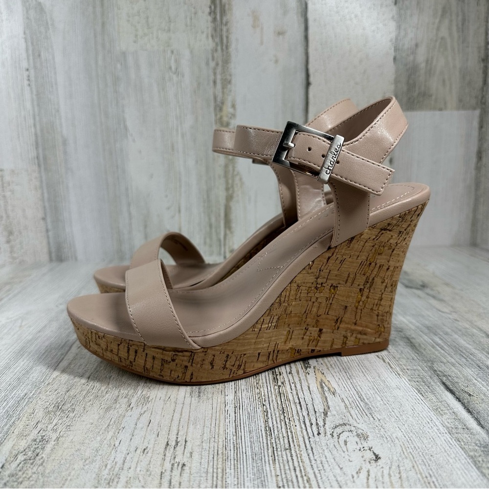 New Charles By Charles David Lindy Faux Leather Wedge Sandal #772